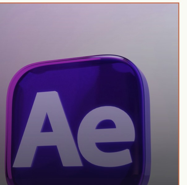 3D rendered After Effects icon still